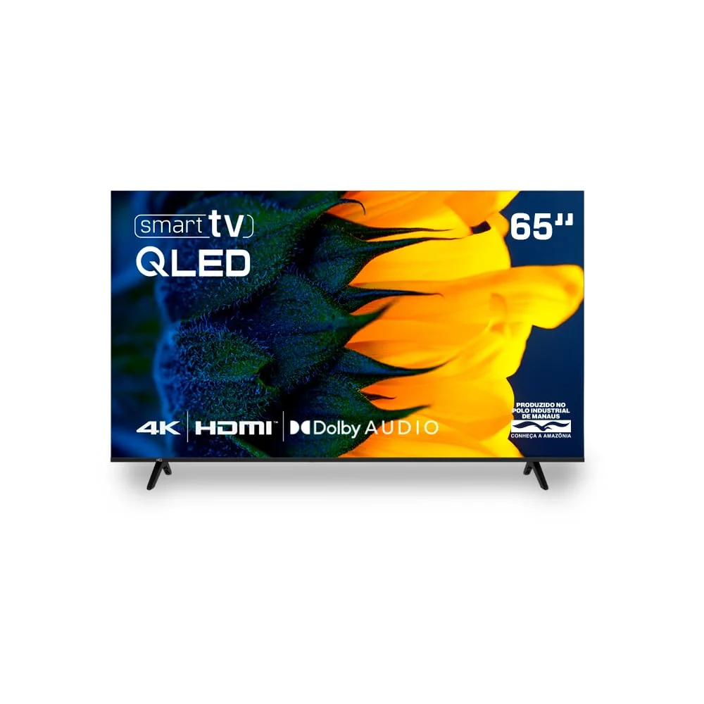 Smart TV HQ QLED 65 Polegadas HQ-QLED65SM 4K Dolby Audio Wi-Fi Bluetooth 3 HDMI 2 USB RJ45 Netflix