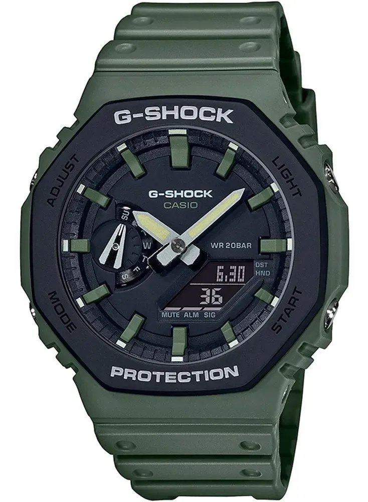 Relogio Casio G Shock Ga 2110su 3adr Carbon Core Guard Cor Da Correia Verde Militar Cor Do Bisel