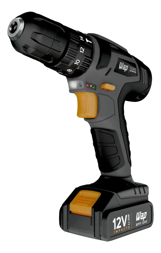 Parafusadeira e Furadeira com Impacto WAP BPFI 12K4 com Led de Iluminação Maleta