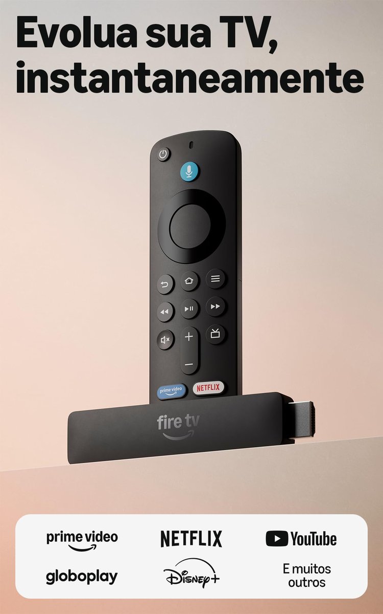 Amazon Fire TV Stick HD (modelo mais recente), Controle Remoto por Voz com Alexa, alimentado pela TV, com configuração simples e Acesso Antecipado à A...