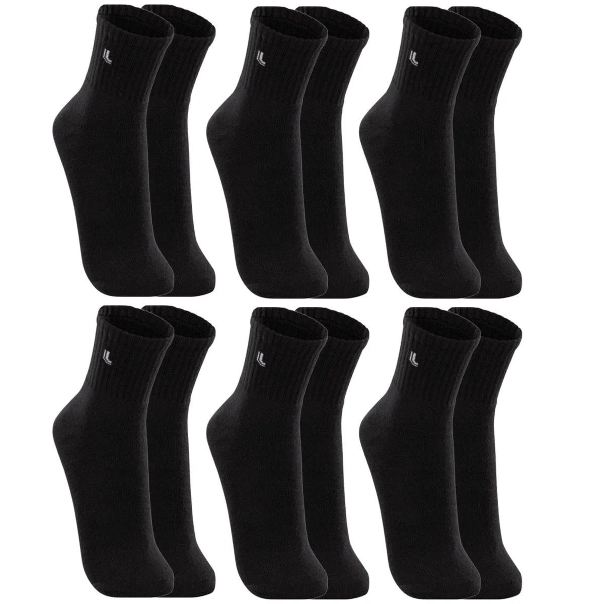 Kit 6 Pares Meias Lupo 3245 Cano Médio Algodão - Sortido