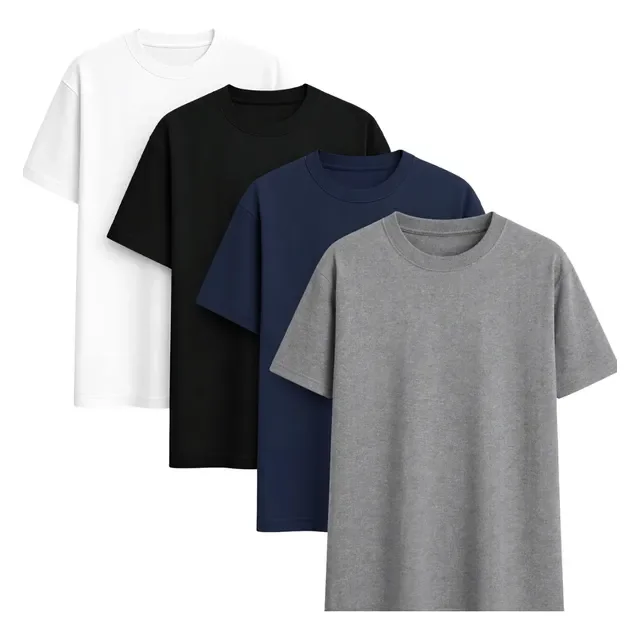 Kit com 4 Camisetas Básicas 100% Algodão
