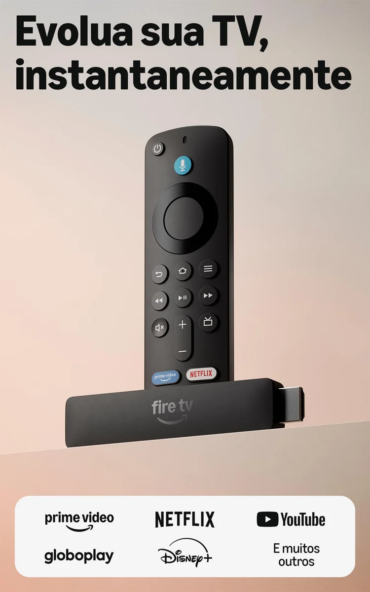Amazon Fire TV Stick HD (modelo mais recente), Controle Remoto por Voz com Alexa, alimentado pela TV, com configuração simples e Acesso Antecipado à Alexa+
