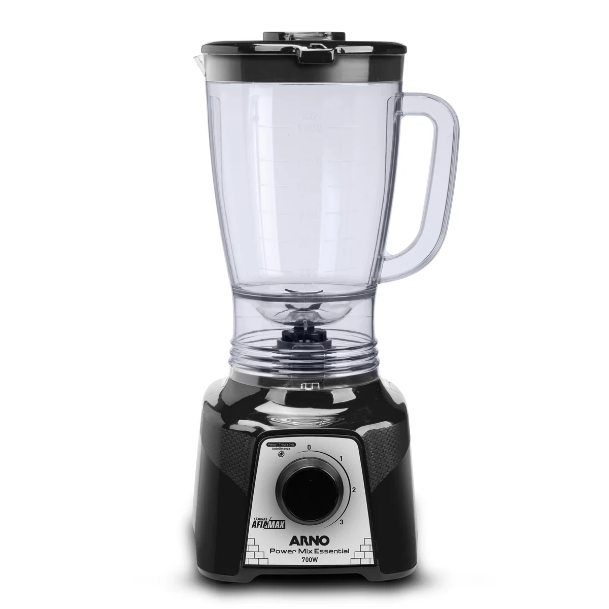 Liquidificador Arno Power Mix 700W LQ19, Preto, Jarra de 2,4L, 4 Lâminas AFIAMAX 18% Mais Afiadas…