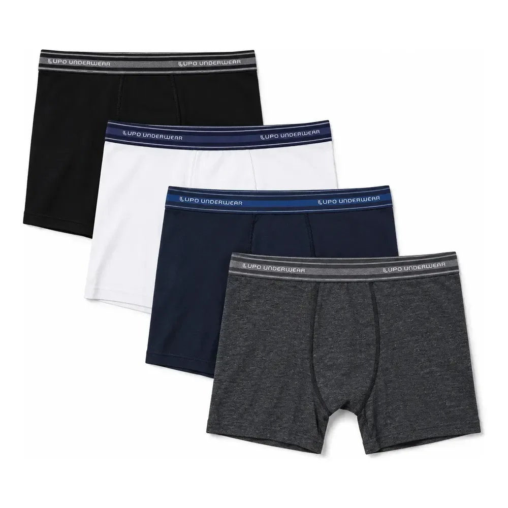 Kit 4 Cuecas Boxer Lupo Algodão Confortável Box