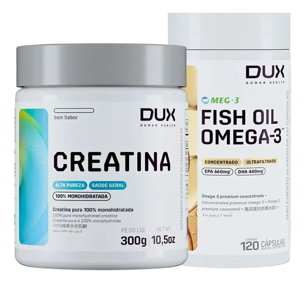 Kit Creatina Dux Nutrition 300g + Fish Oil 120 Caps Omega3