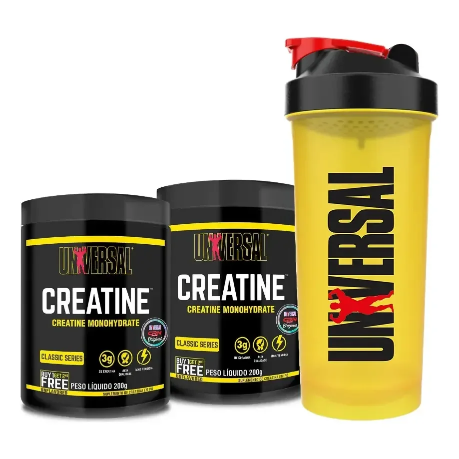 2x Creatina Universal Nutrition 200ml + Coqueteleira