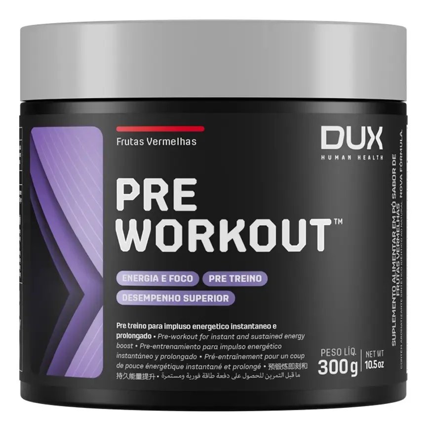 Pre Workout Pote 300g Dux Nutrition Sabor Frutas Vermelhas