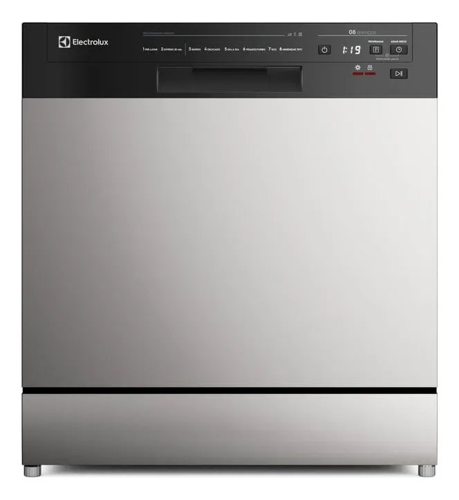 Lava-Louça Electrolux 8 Serviços Inox com Programa Lava & Seca 50 minutos LS08E