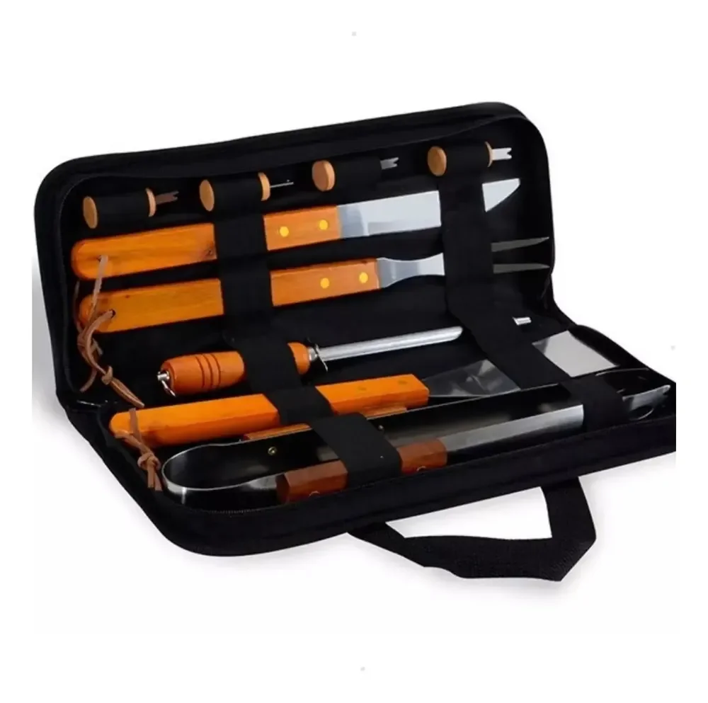 Kit Churrasco 10 Pçs Faqueiro Nylon