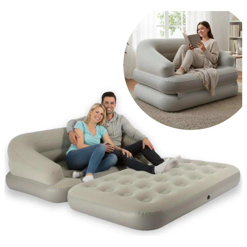 Sofá Cama Inflável 2 Lugares Suporta Até 160Kg