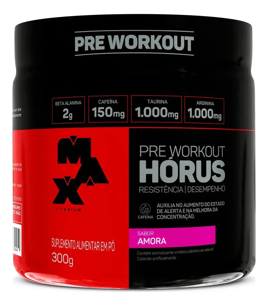 Pre Treino 300g Horus Max Titanium Amora Energia E Foco