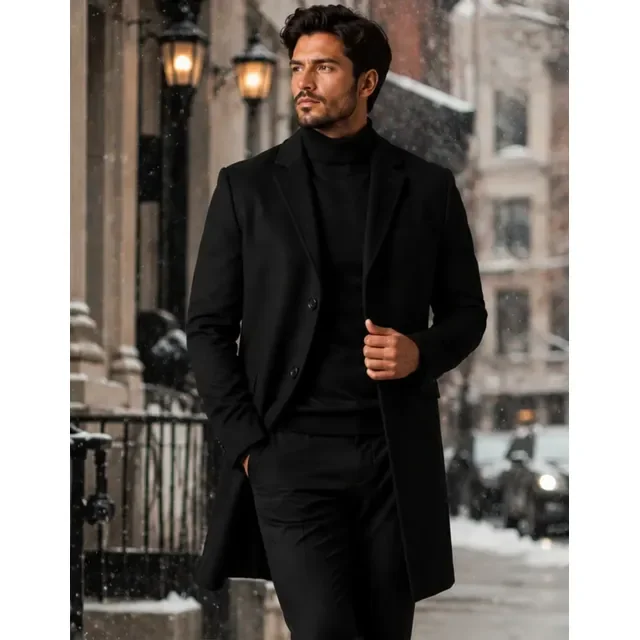 ⚫️ Sobretudo Casaco Blazer Longo Casual Frio Inverno Elegante