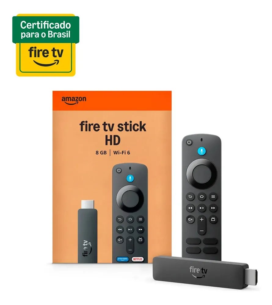 🛒 Amazon 2ª Geração Fire Tv Stick Hd Ger 26 Preto De Voz