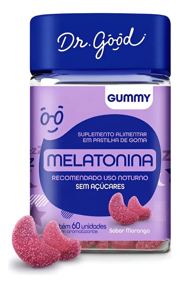 Melatonina em Goma Sabor Morango 60 unid. Dr. Good Fini