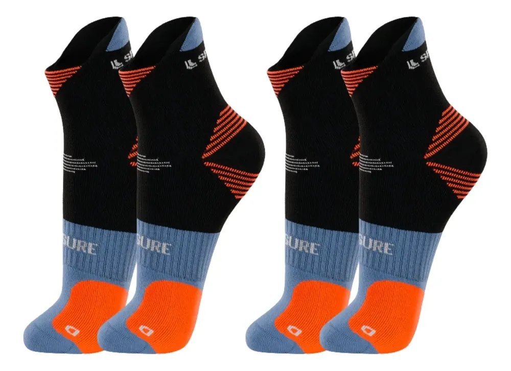Kit 2 Meia Lupo Cano Curto Esportiva Dry Unissex Anti Bolha Preto Listras M (37-40)