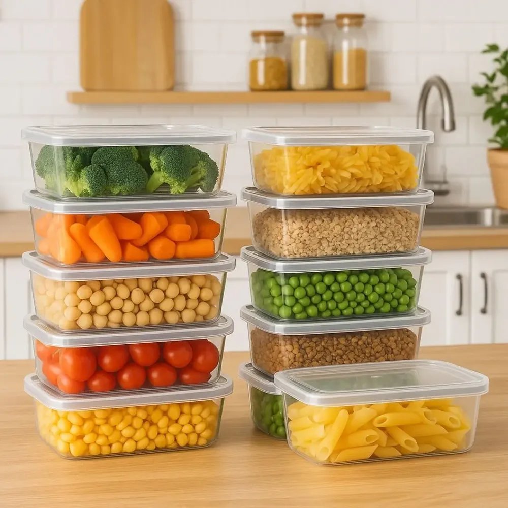 Kit 10 Potes 500ml Bpa Free Freezer Microondas Reutilizável