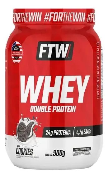 Whey Protein Double Protein Ftw 900g Suplemento Em Pote Sabor Cookies