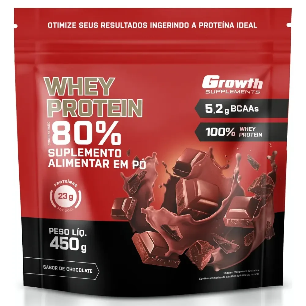 ✨Whey Protein Concentrado 450g Growth Supplements Chocolate✨️