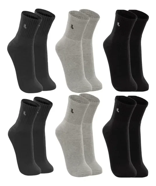 6 Pares Meias Lupo Sport Cano Médio Alto Academia Original