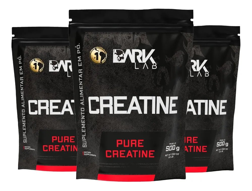 3x Creatina Monohidratada Pura 500g Dark Lab