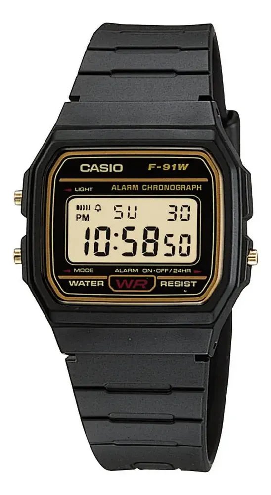 Relógio Masculino Casio Digital Vintage F-91WG-9QDF 30m