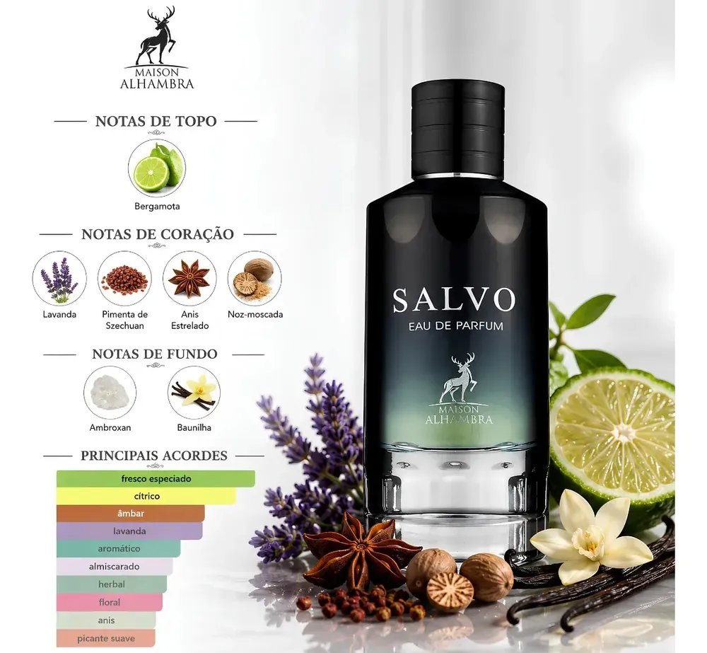 Perfume Masculino Árabe Salvo Eau De Parfum 100ml