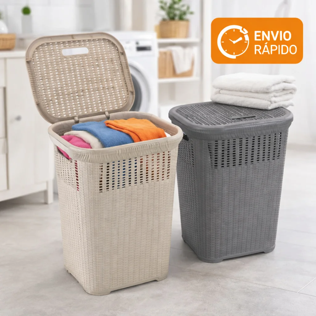 ✨Cesto de Roupa Rattan 50L