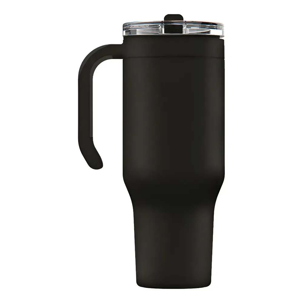 ✨Copo Térmico Gocase 1180ml Aço Inox Com Canudo Flip E Tampa Cor Preto Lisa Liso✨️