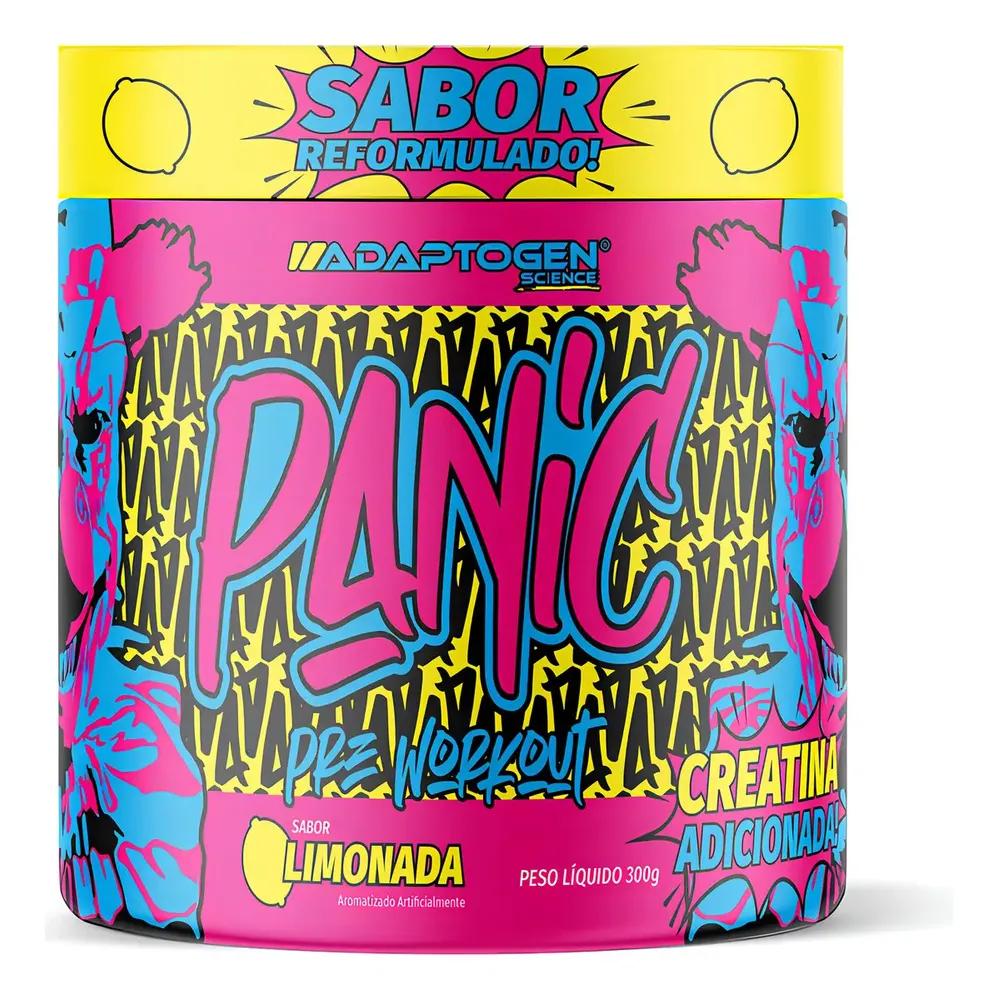✨Suplemento Em Pó Adaptogen Science Panic Pré Treino Com Creatina Pote 300g Sabor Limonada✨️