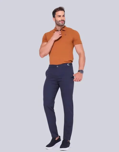 Calça Alfaiataria Masculina Skinny Ajustavel Regulagem Ingle