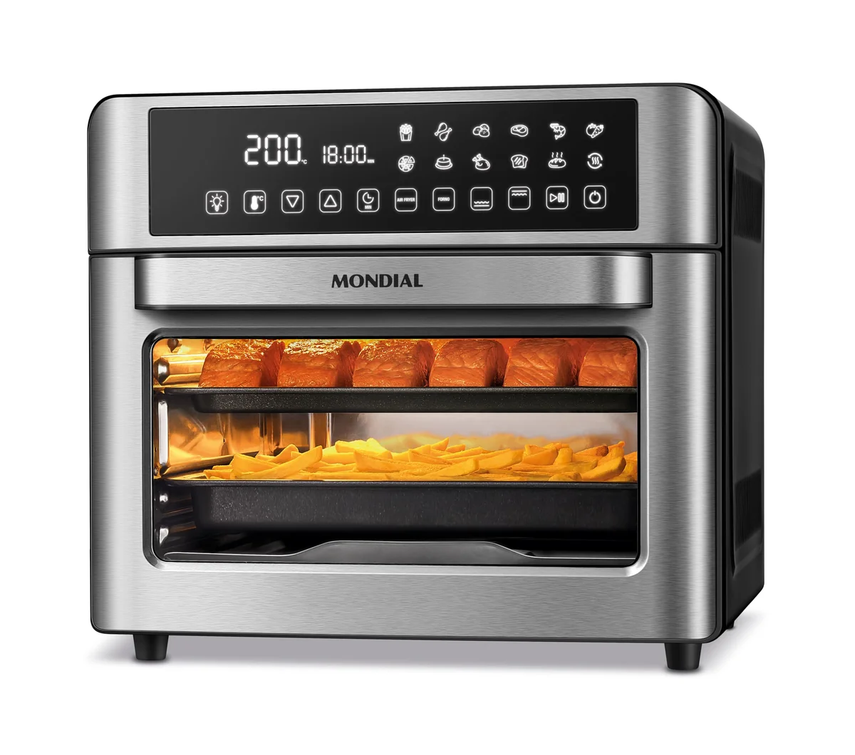 ✨MONDIAL Fritadeira Air Fryer Forno Oven Digital 25L, Preto/Inox, 2000W, 110V - AFO-25L-BI✨️