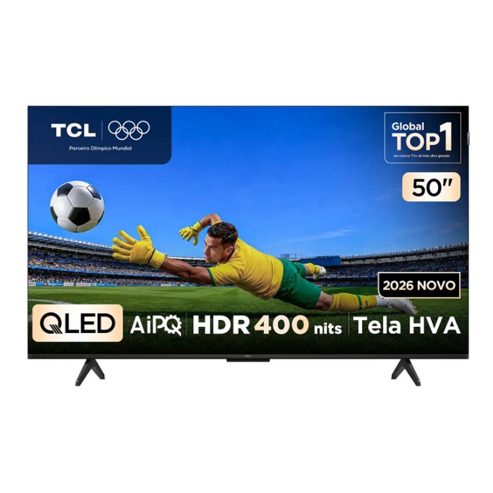 Smart Tv P7l 50 Polegadas 4K Uhd Qled AiPQ Tcl preto Bivolt