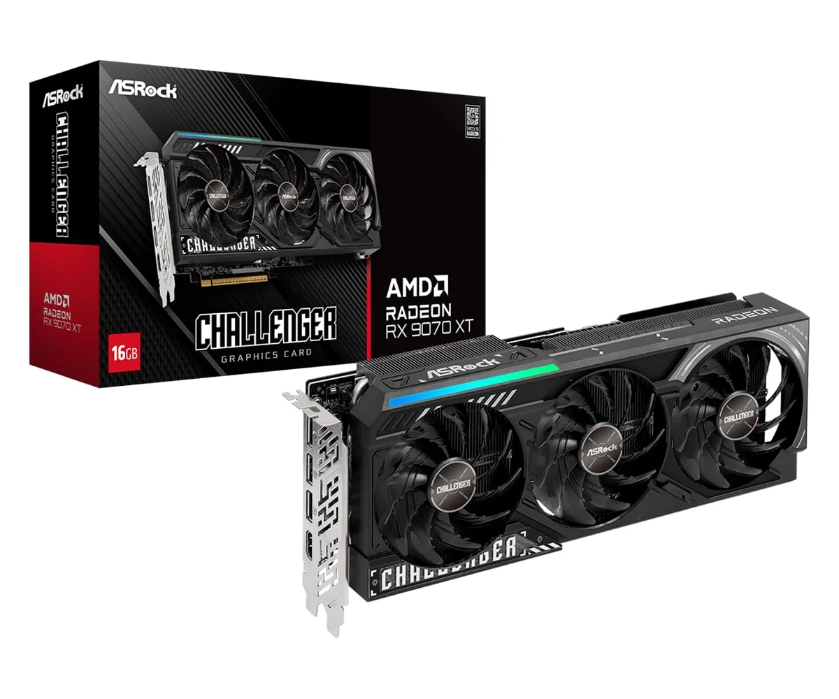 GPU ASROCK AMD RADEON RX 9070 XT CHALLENGER 16GB GDDR6 256 BITS 90-GA61ZZ-00UANF