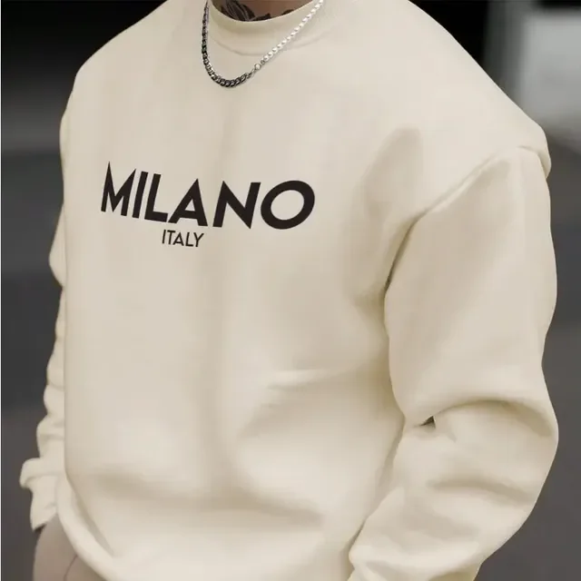 Blusa Moletom Milano Italy Estampado Gola Redonda Careca