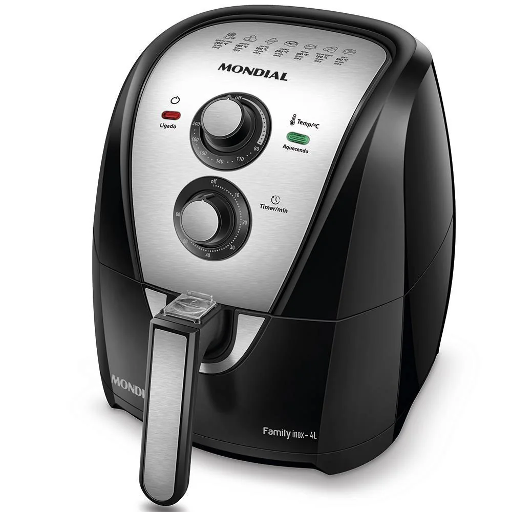 ✨Fritadeira Sem Óleo Air Fryer Mondial AFN40BI Family Inox 4L✨️