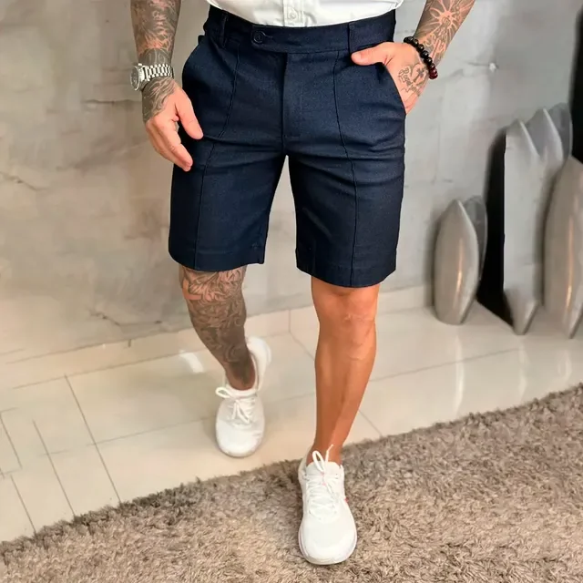Shorts Bermuda Bengaline Nervura Masculino Colorida Premium