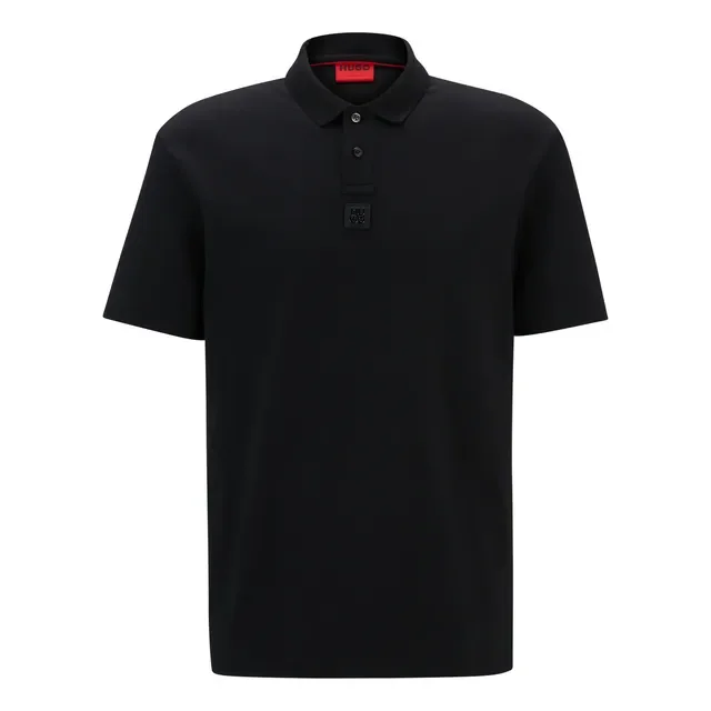 Camisa Polo De Algodão Interlock Com Logo Empilhado Hugo
