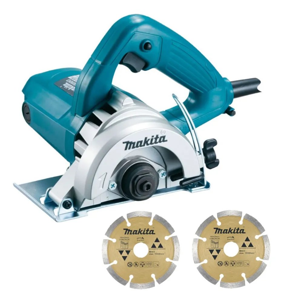 Serra Mármore Makita 4.3/8 Pol 1.300w + 2 Discos 4100nh3zx2  127v