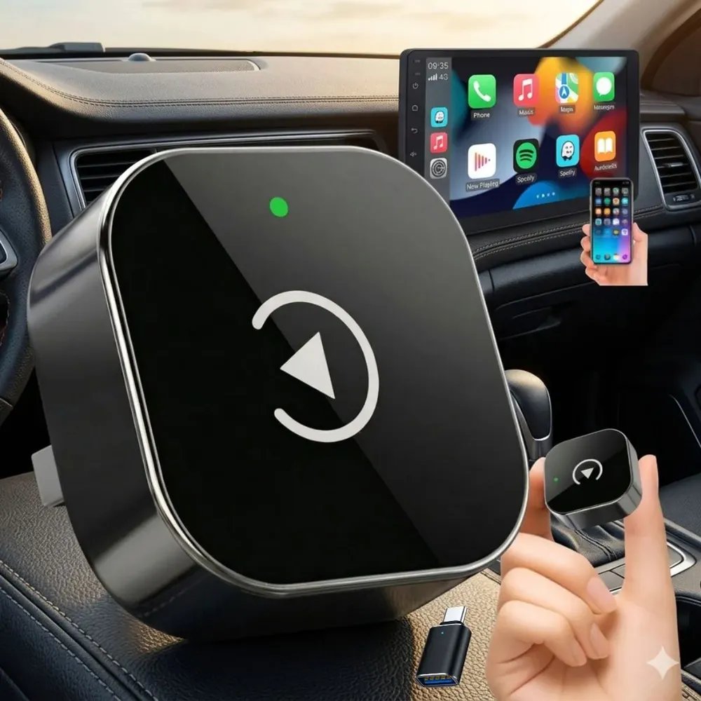 Carplay Adaptador Sem Fio Car Play Android Auto 2 Em 1 Usb