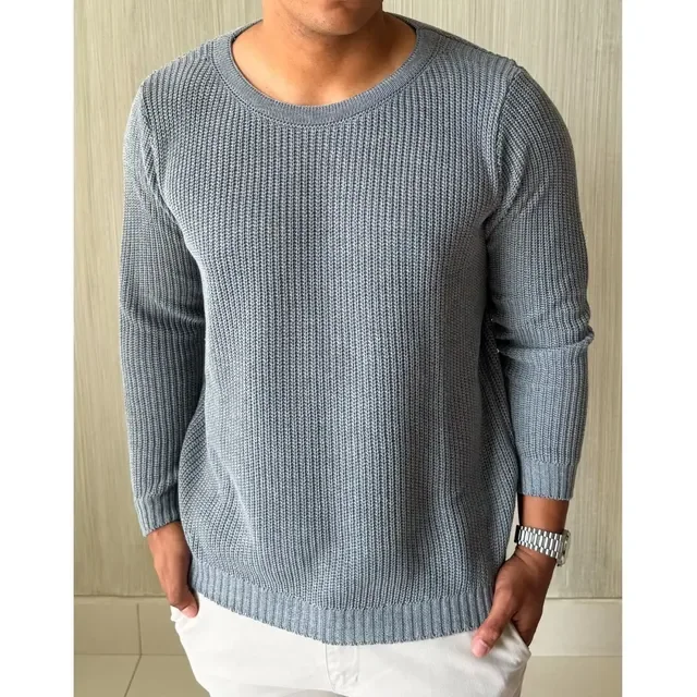 Suéter Lã Tricot Manga Longa (6 cores)