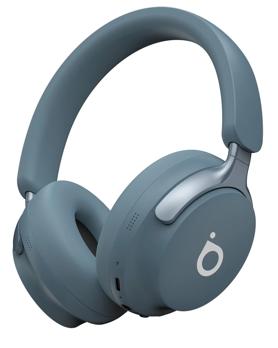 Basike Fone de Ouvido Bluetooth 5.4, Headphone Bluetooth com Cancelamento de Ruído Ativo ANC, Chamadas de Voz, Som de Alta Fidelidade, 40 Horas de Bateria – Azul