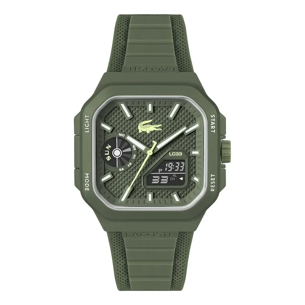 LALA ORIGINAL, VENDIDO PELA VIVARA 🐊🤩  Relógio Lacoste Lc33 Square Masculino Em Borracha Verde 2011 Verde