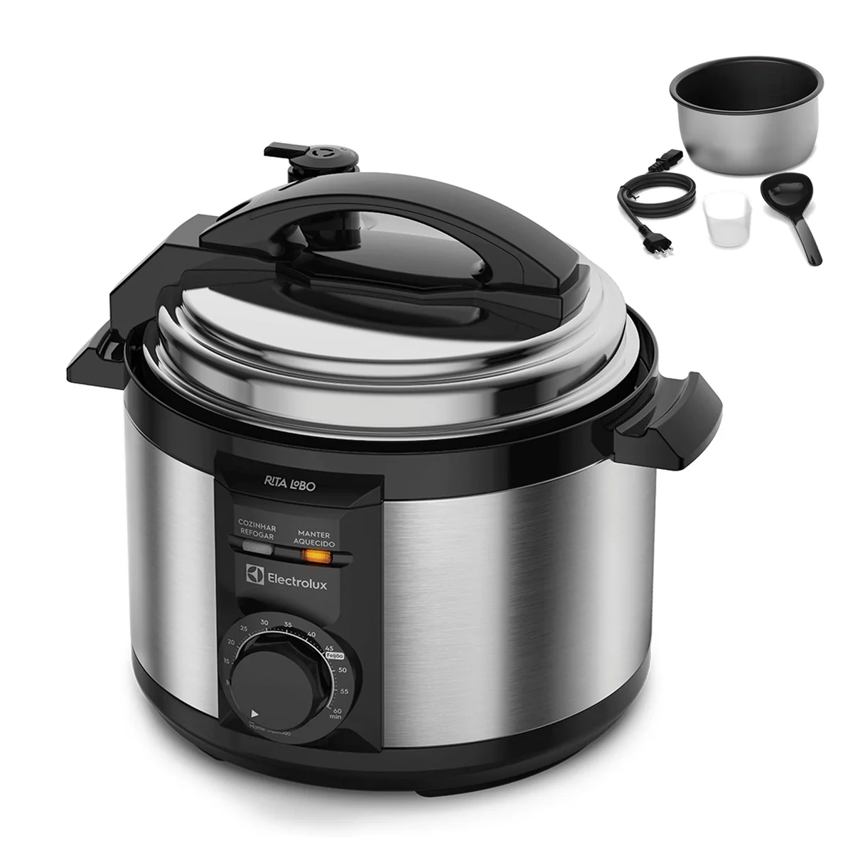 Electrolux Panela pressão elétrica capacidade 3L silenciosa segura 9 travas segurança timer feijão…