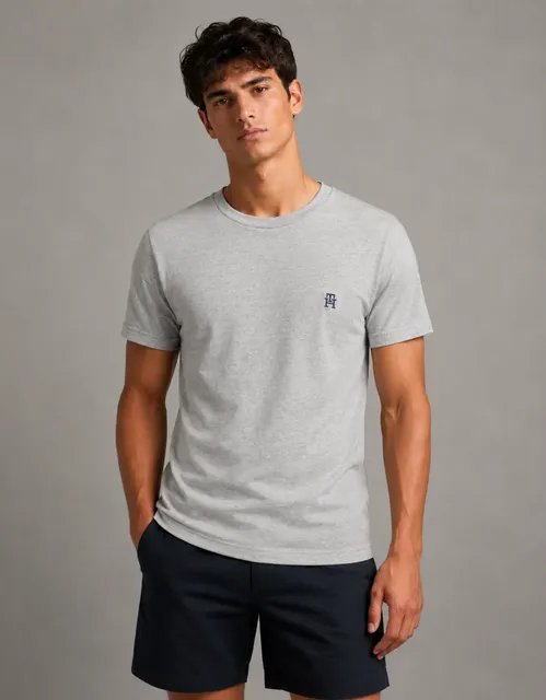 Camiseta Masculina Tommy Hilfiger Monogram Imd Tee Cinza