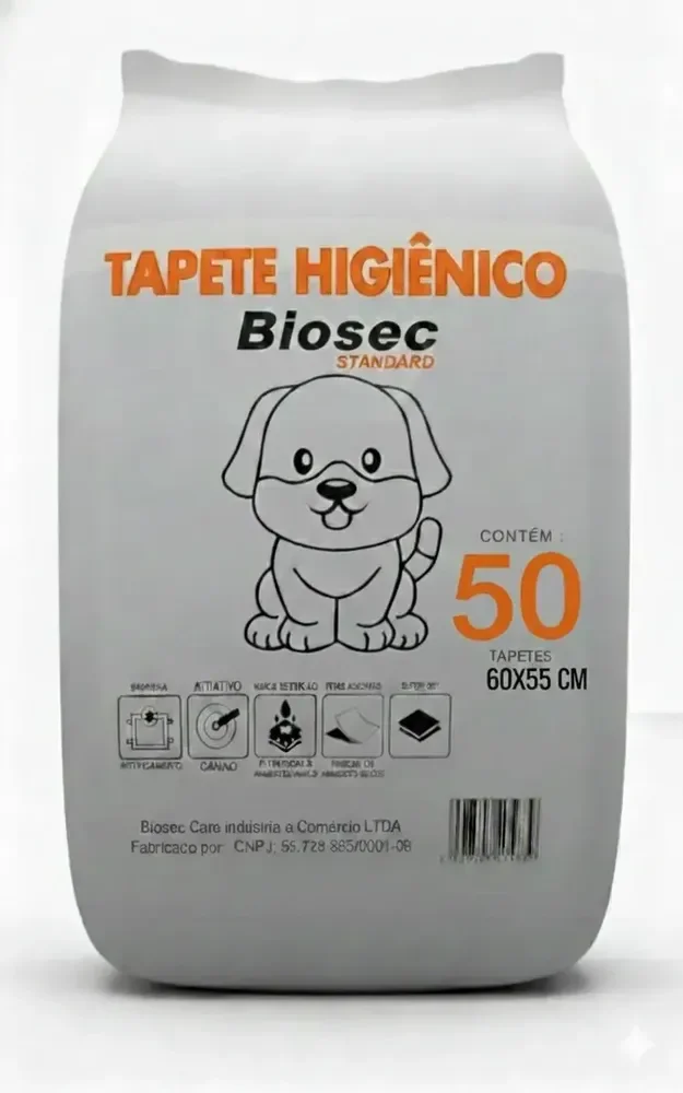 Tapete Higiênico para Cachorro 50 Unidades 60x55cm com Gel Absorvente Fralda Manta Pet Cão