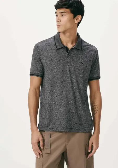 Camiseta Camisa Gola Polo Masculina Hering Malha Texturizada