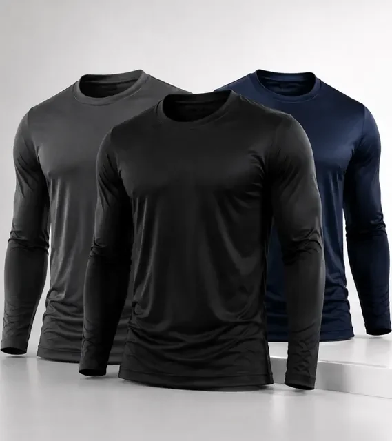 Kit 3 Camisa Masculina Segunda Pele Proteção Solar Uv Dry Fit