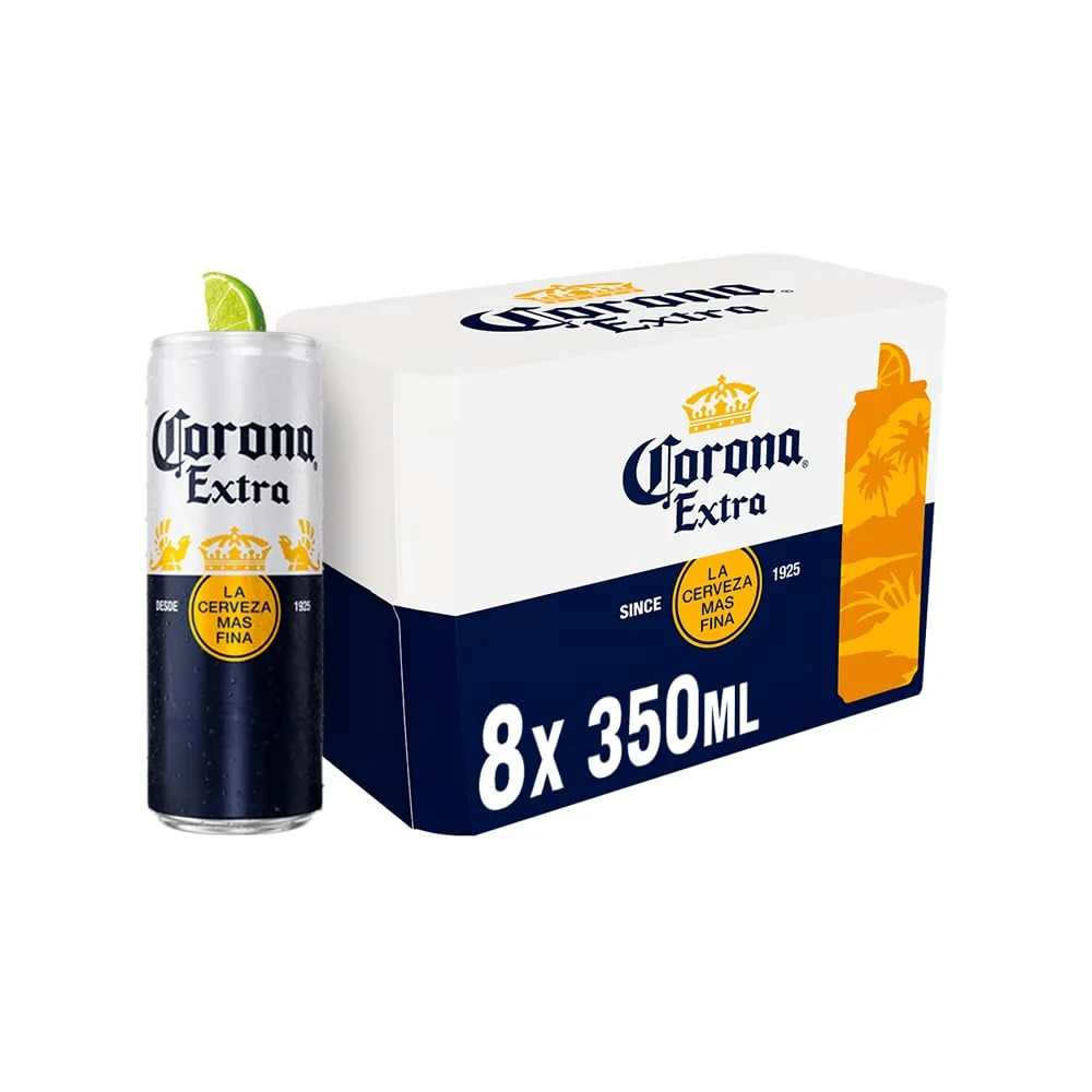 🛒Cerveja Corona Extra Lata 350ml - Pack com 8 unidades