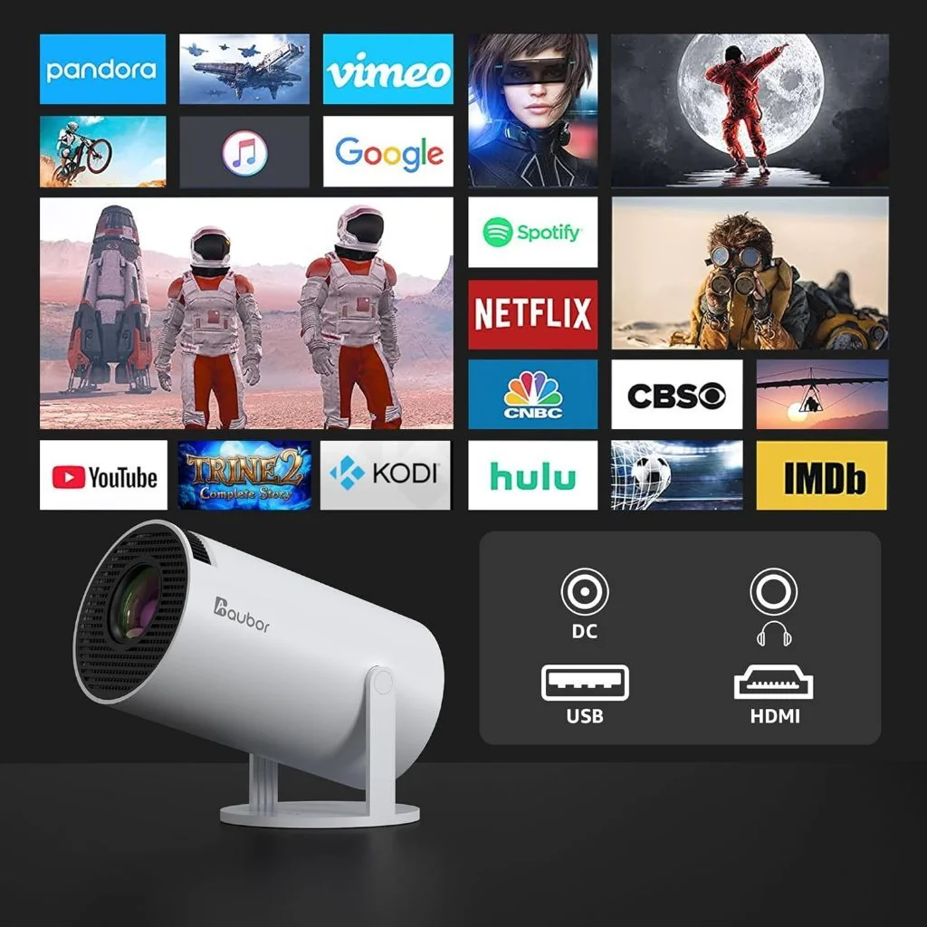✨Projetor HY300 Original Portátil Smart Android 11 4K Ultra HD HDMI Wifi Bluetooth Alto Falante Embutido